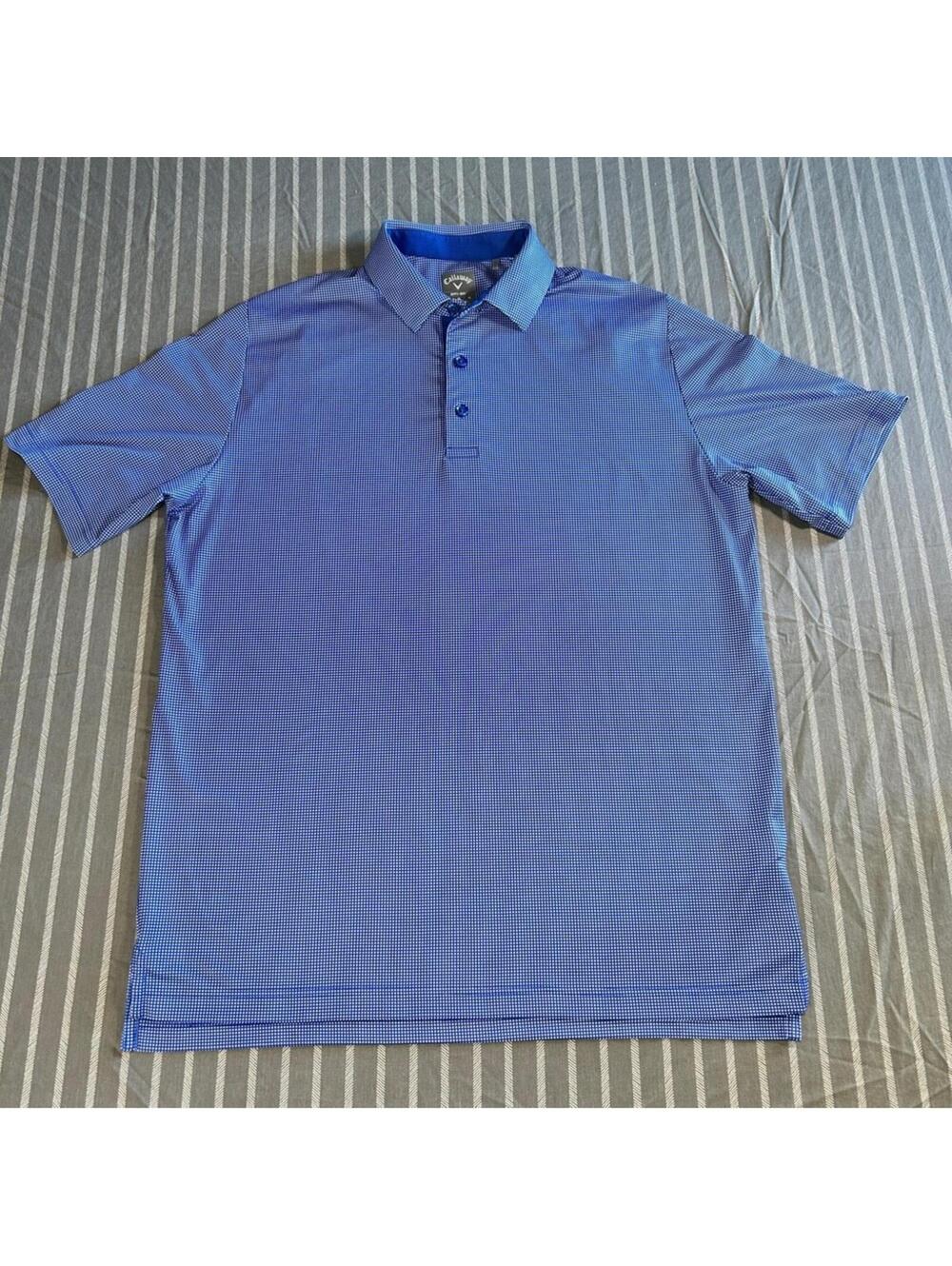 Callaway Opti-Dri Polo Golf Shirt Men's M Blue Short Sleeve